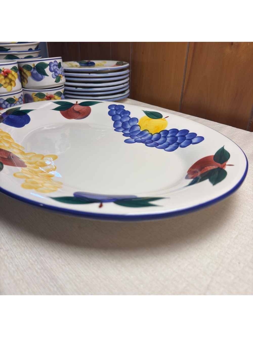 Dansk Fruit Large Shallow Oval Serving Bowl 18 Inch Vintage Serving Platter